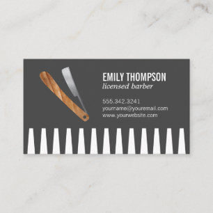 Comb and Razor Business Card