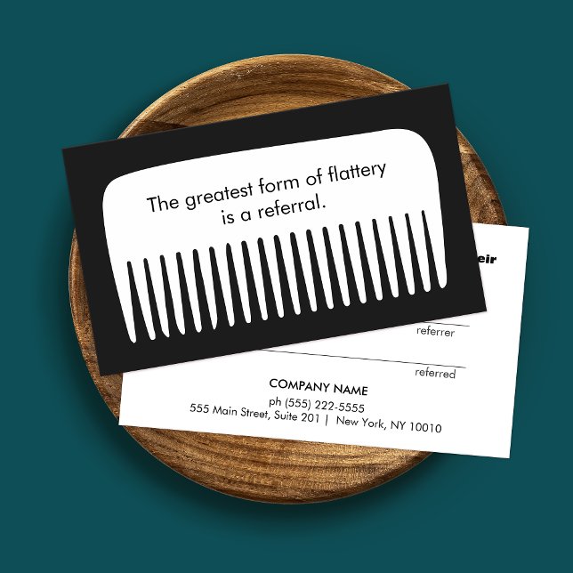 Comb Hair Salon Customer Referral Card (Creator Uploaded)