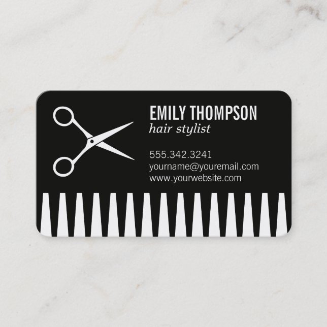 Comb | Hair Stylist Business Card (Front)