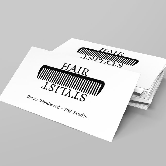 Comb Hair Stylist Hairdresser Flat  Business Card (Creator Uploaded)