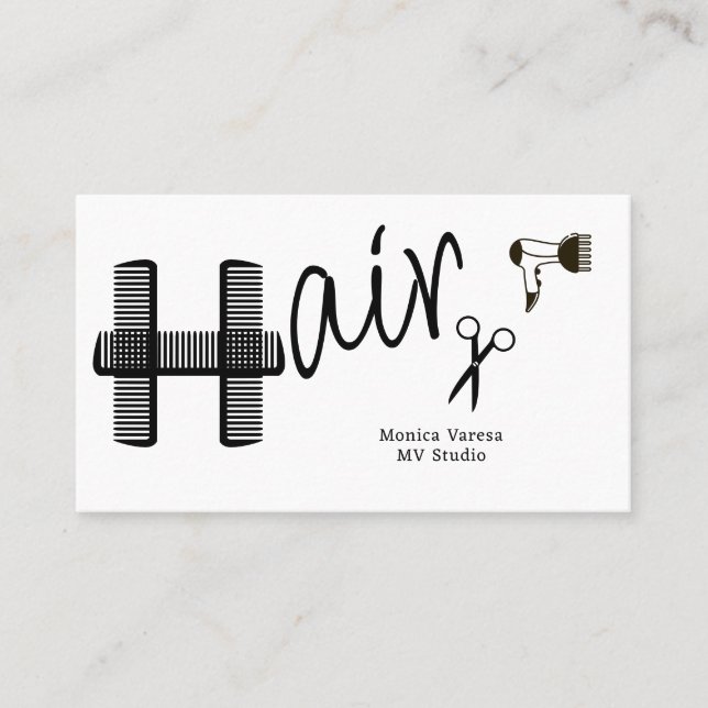 Comb Hair Stylist Hairdresser Flat Loyalty Card (Front)