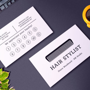 Comb Hair Stylist Hairdresser Flat Loyalty Card