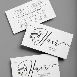 Comb Hair Stylist Hairdresser Flat Loyalty Card