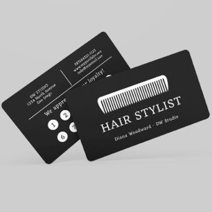 Comb Hair Stylist Hairdresser Flat Loyalty Card