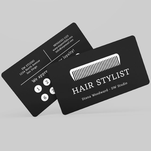 Comb Hair Stylist Hairdresser Flat Loyalty Card (Creator Uploaded)