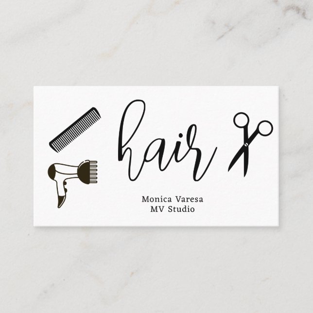 Comb Hair Stylist Hairdresser Flat Loyalty Card (Front)