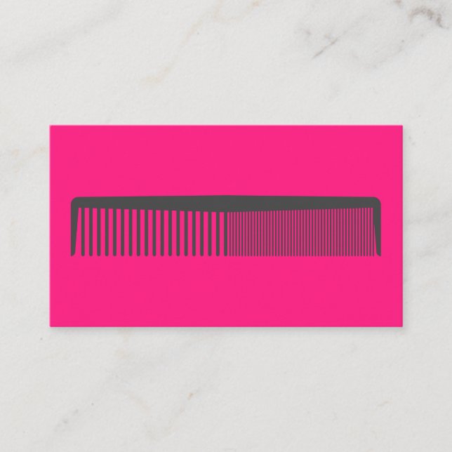 Comb | Hair Stylist | Hot Pink Business Card (Front)