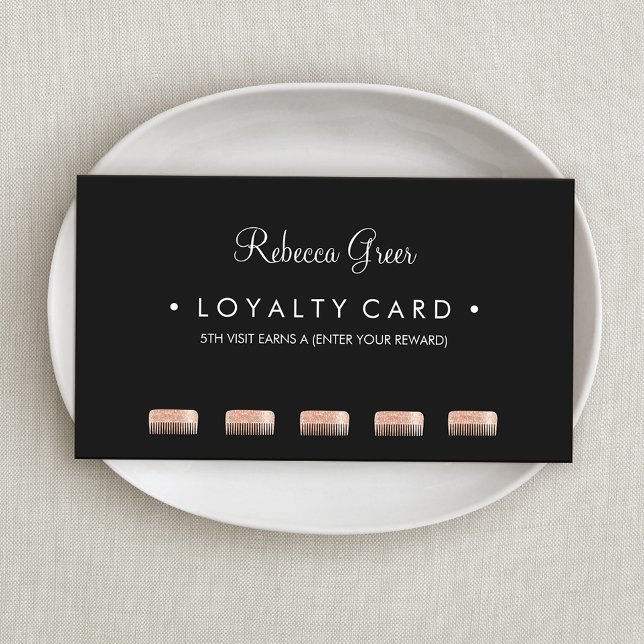 Comb Hairstylist 5 Punch Customer Loyalty Card (Creator Uploaded)