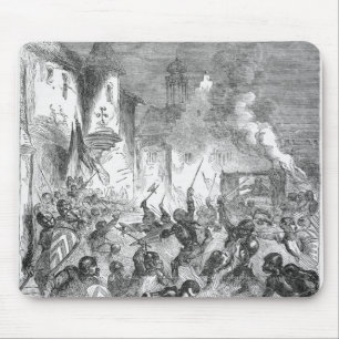 Combat between English and French Knights Mouse Pad
