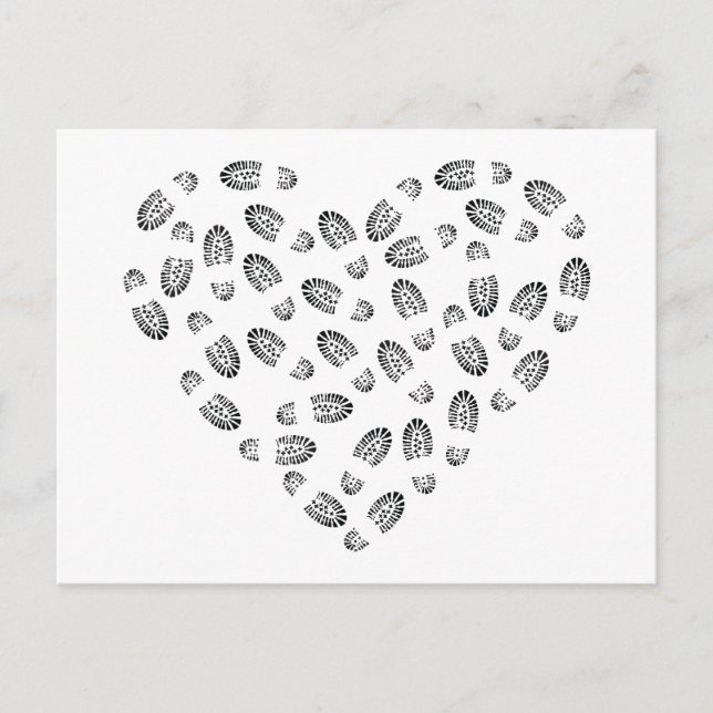 combat boot heart postcard (Front)