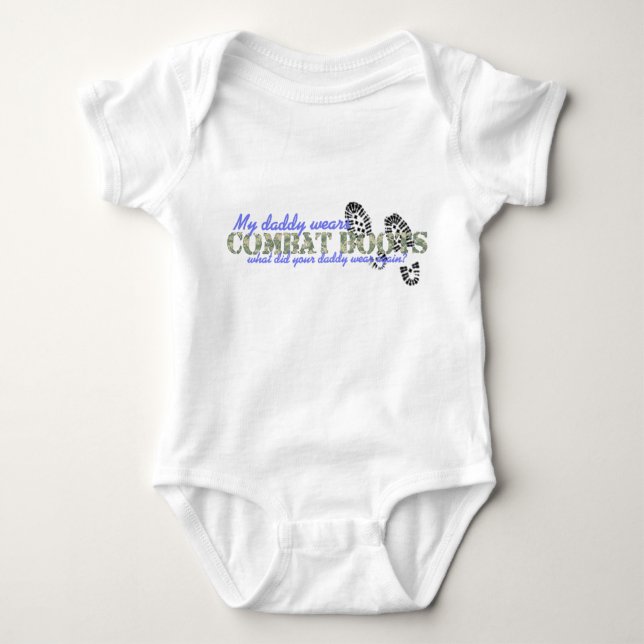 Combat boots (Boy) Baby Bodysuit (Front)