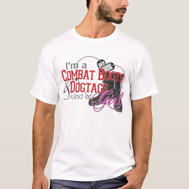 Combat Boots & Dogtags Girl T-Shirt (Front)