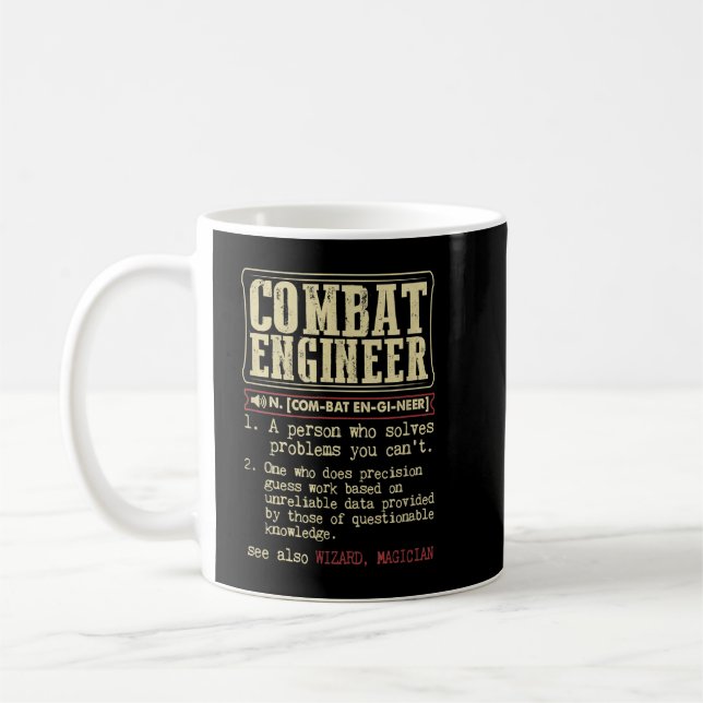 Combat Engineer Dictionary Term  Coffee Mug (Left)