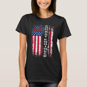 Combat Engineer Distressed American Flag - U.S. Mi T-Shirt