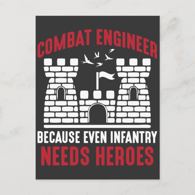 Combat Engineer Hero Army Engineering Infantry Postcard (Front)