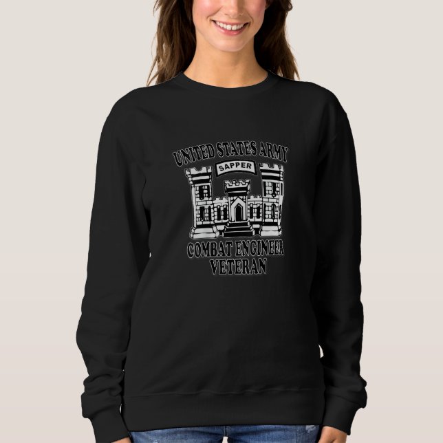 Combat Engineer Sapper Veteran (Back Design Sweatshirt (Front)