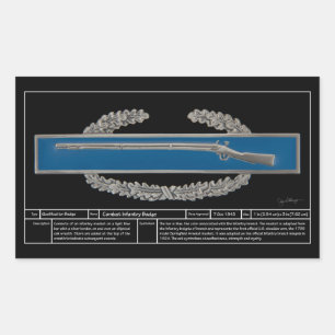 Combat Infantry Badge Technical Rectangular Sticker