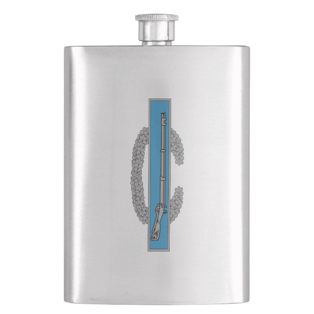 Combat Infantryman Badge CIB Army Veteran Hip Flask (Front)