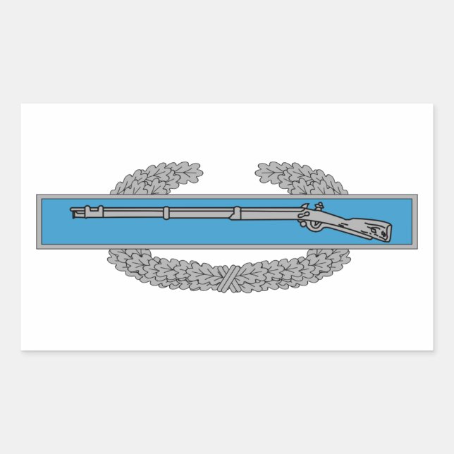 Combat Infantryman Badge CIB Army Veteran Rectangular Sticker (Front)