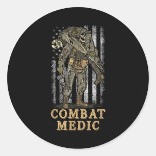Combat Medic 68w Veteran Doc Classic Round Sticker