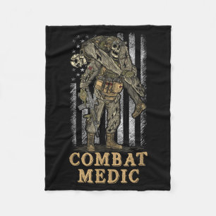 Combat Medic 68w Veteran Doc Illustration Fleece Blanket