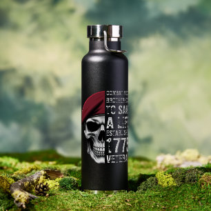 Combat Medic Brotherhood Veteran Skull Water Bottle