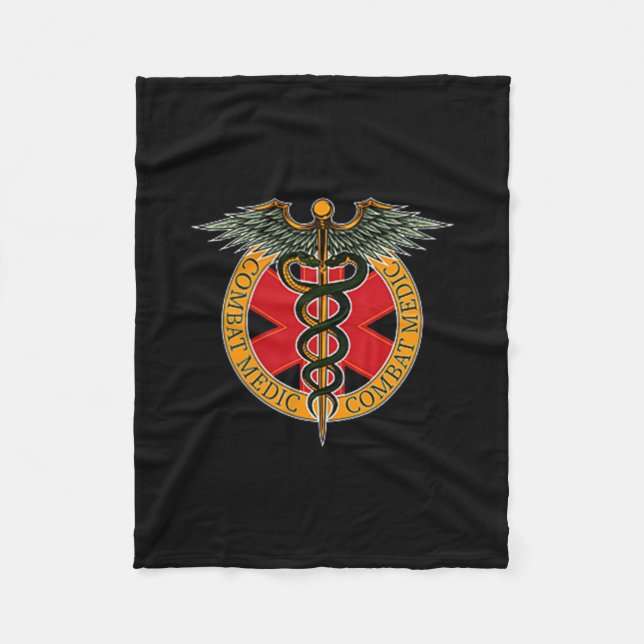 Combat Medic Soldier Veterans Veteran's Day Combat Fleece Blanket (Front)