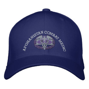 Combat Medical Badge & Afghan Campaign Ribbon Hat