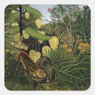 Combat of a Tiger and a Buffalo Square Sticker