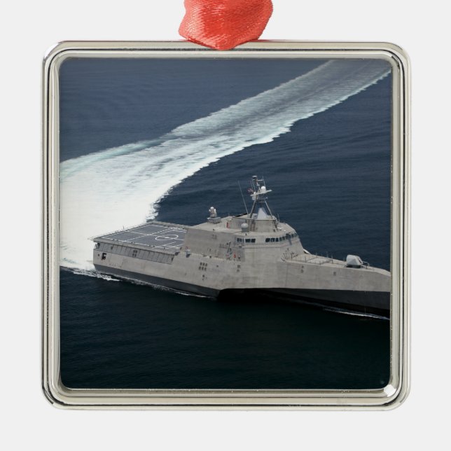 Combat ship Independence in the Gulf of Mexico Metal Ornament (Front)