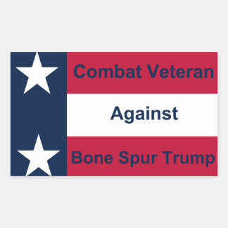 Combat Veteran Against Trump Rectangular Sticker