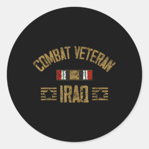 Combat Veteran Iraq Deployment Day Of Veterans War Classic Round Sticker