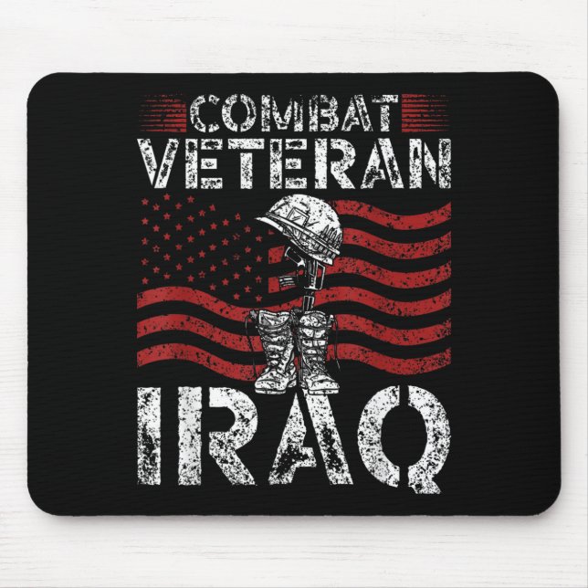 Combat Veteran Iraq Deployment Day Of Veterans War Mouse Pad (Front)