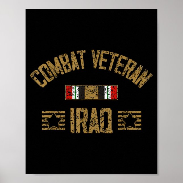 Combat Veteran Iraq Deployment Day Of Veterans War Poster (Front)