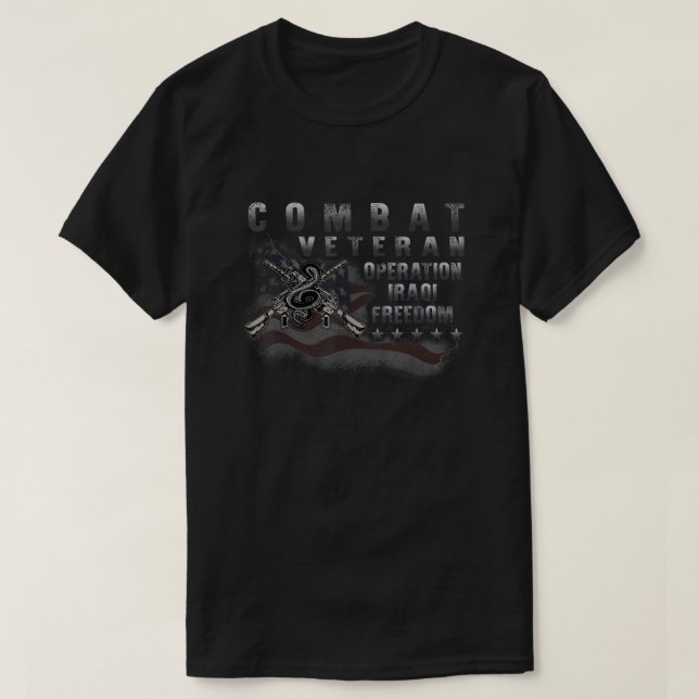 Combat Veteran Operation Iraqi Freedom Veterans Da T-Shirt (Design Front)