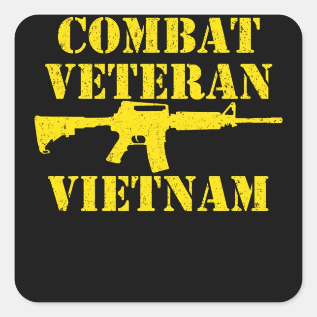 Combat Veteran Vietnam Proud Military Square Sticker (Front)