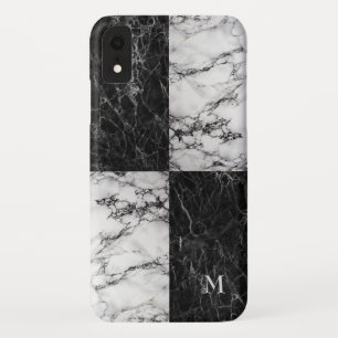 Combination of White And Black Marble iPhone XR Case