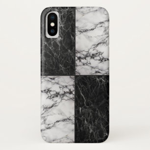 Combination White And Black Marble Stone Texture iPhone X Case