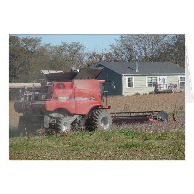 Combine Harvesting the Soybeans (Front Horizontal)