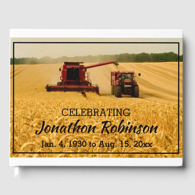 Combine In Wheat Field Guest Book (Front)