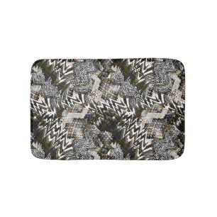 Combined, ethnic, African . Bath Mat