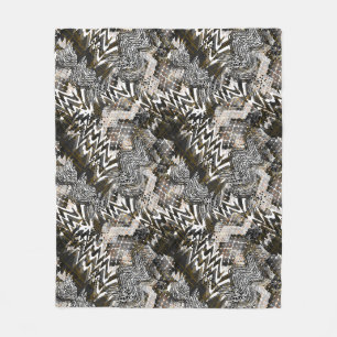 Combined, ethnic, African . Fleece Blanket
