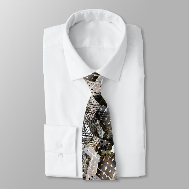 Combined, ethnic, African . Neck Tie (Tied)