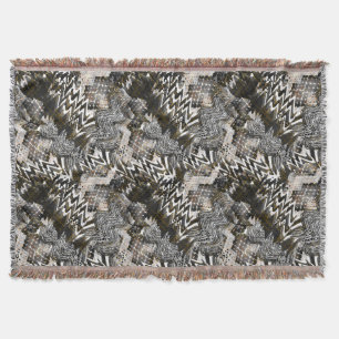 Combined, ethnic, African . Throw Blanket
