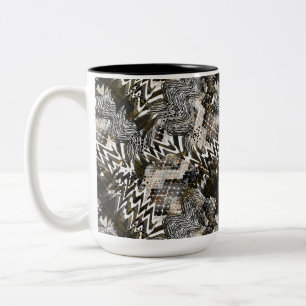 Combined, ethnic, African . Two-Tone Coffee Mug