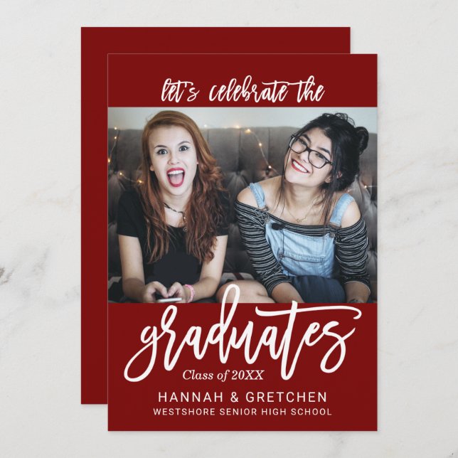 Combined Graduation Party Invitation (Front/Back)