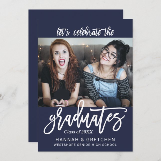Combined Graduation Party Invitation (Front/Back)