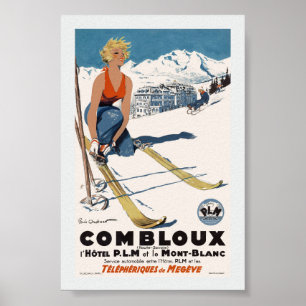Combloux Vintage Travel Poster Restored