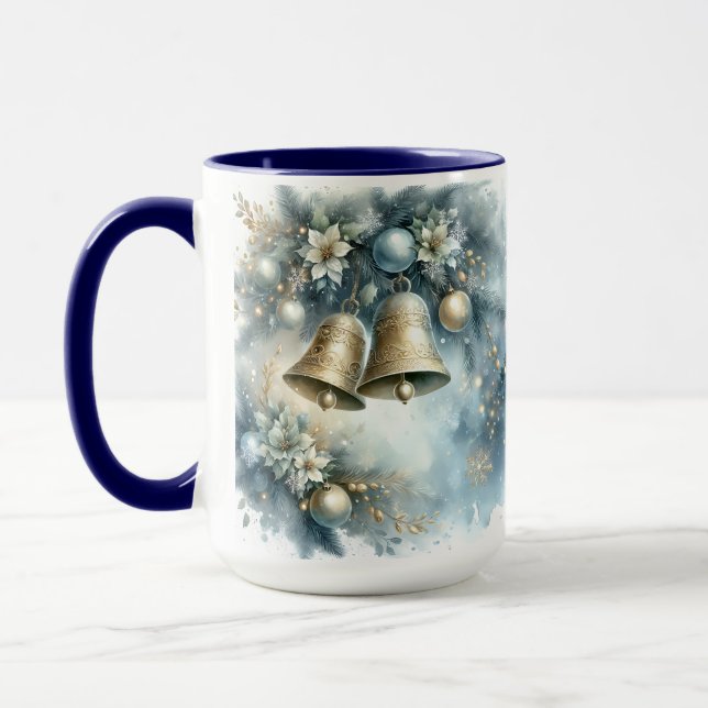 Combo Christmas Bell Mug, 15 oz Mug (Left)
