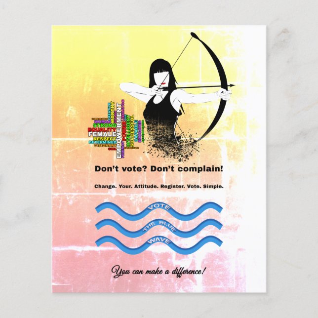 Combo Female Archer, Strong Women, and Vote Blue Flyer (Front)